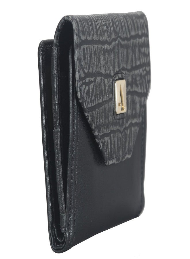 Adamis Black Leather Women Stylish Wallet - Image 3